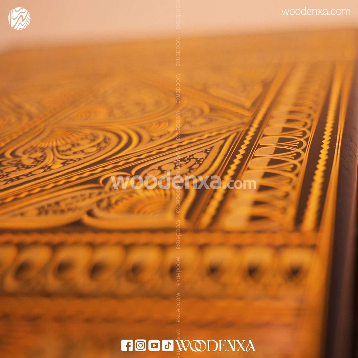 MDF Quran & Jewelry Box – Black with Golden Naqshi Art | Woodenxa