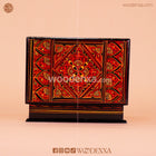 MDF Wooden Jewellery Box with Red Naqshi Art | Handmade by Woodenxa