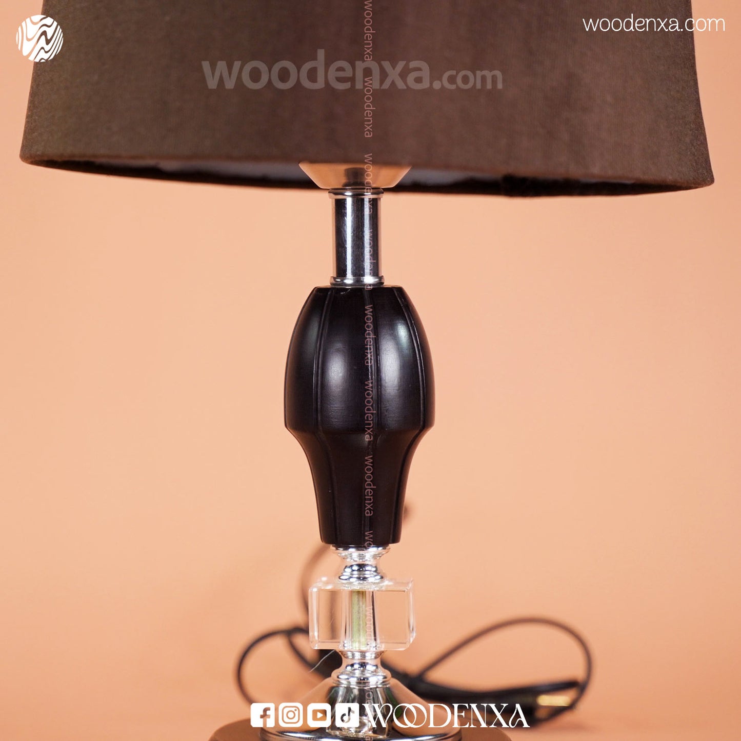 Modern Wooden Crystal Fabric Lamp for Table and Bedside | Woodenxa