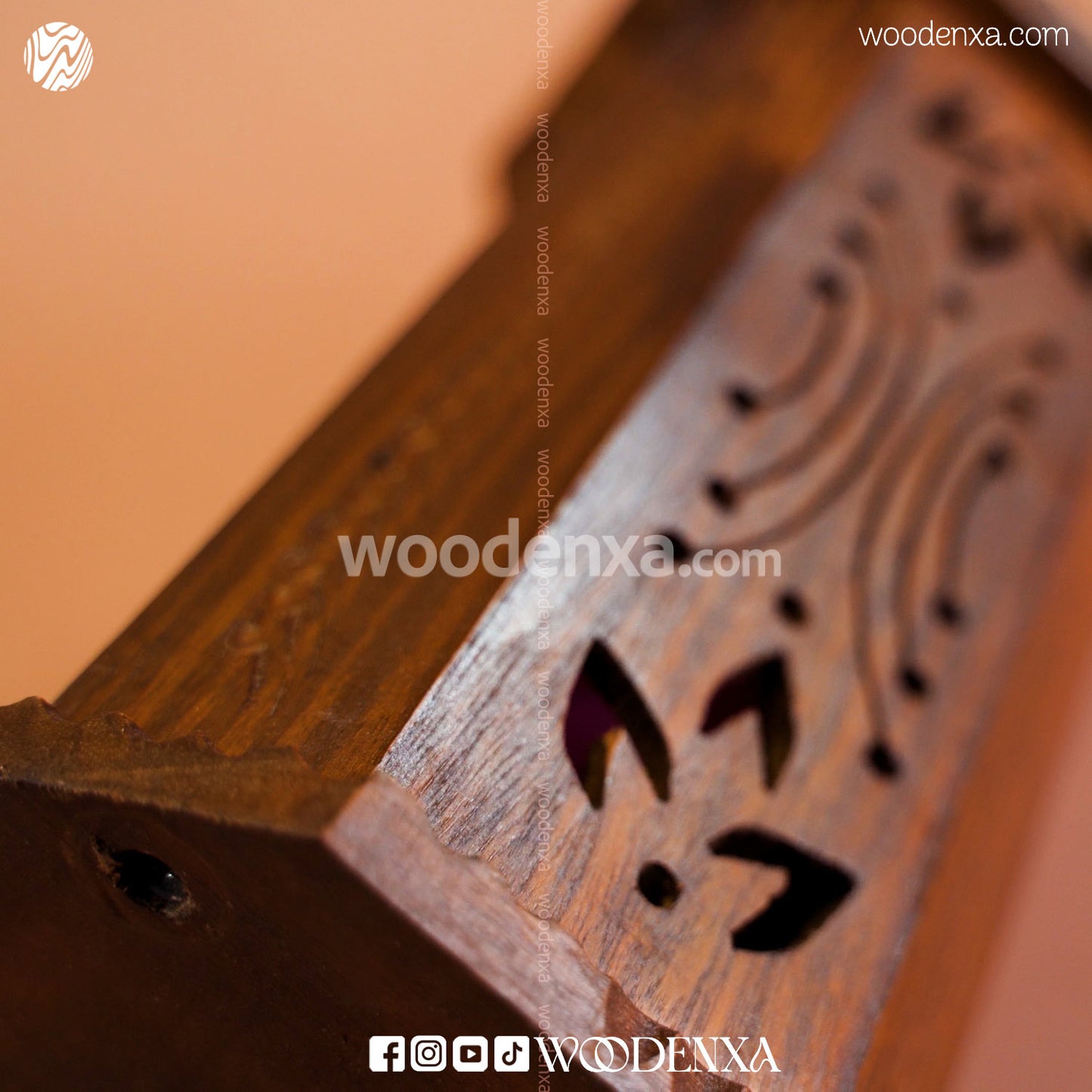 Rounded Wooden Table Lamp | Handcrafted Bedside Light by Woodenxa