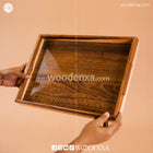 Sheesham Wooden Tray Set of 4 – Handcrafted Serving Trays for Kitchen & Dining Table | Woodenxa