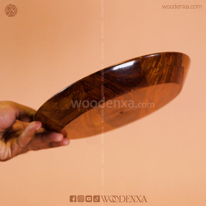 Wooden 3 Plate Set with Artistic Brass Work | Handmade by Woodenxa