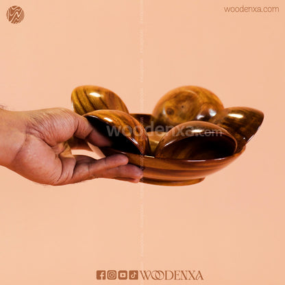 Wooden Bowls Set of 7 Pieces | Handmade Serving & Kitchen Bowls by Woodenxa