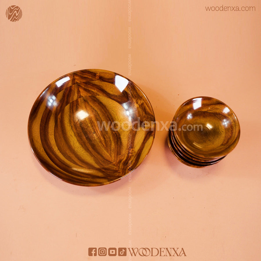 Wooden Bowls Set of 7 Pieces | Handmade Serving & Kitchen Bowls by Woodenxa