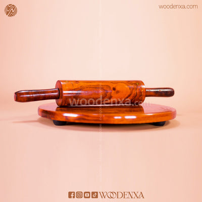Wooden Chakla Belan Roti Maker with Brass Work | Handmade by Woodenxa