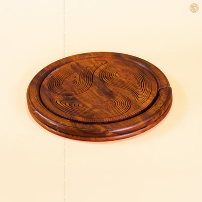 Wooden Handmade Dry Fruit Basket 3 Portion 12 inch | Spring Design by Woodenxa
