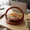 Foldable Handmade Wooden Dry Fruit Basket Tray 14 Inch– 5 Section by Woodenxa