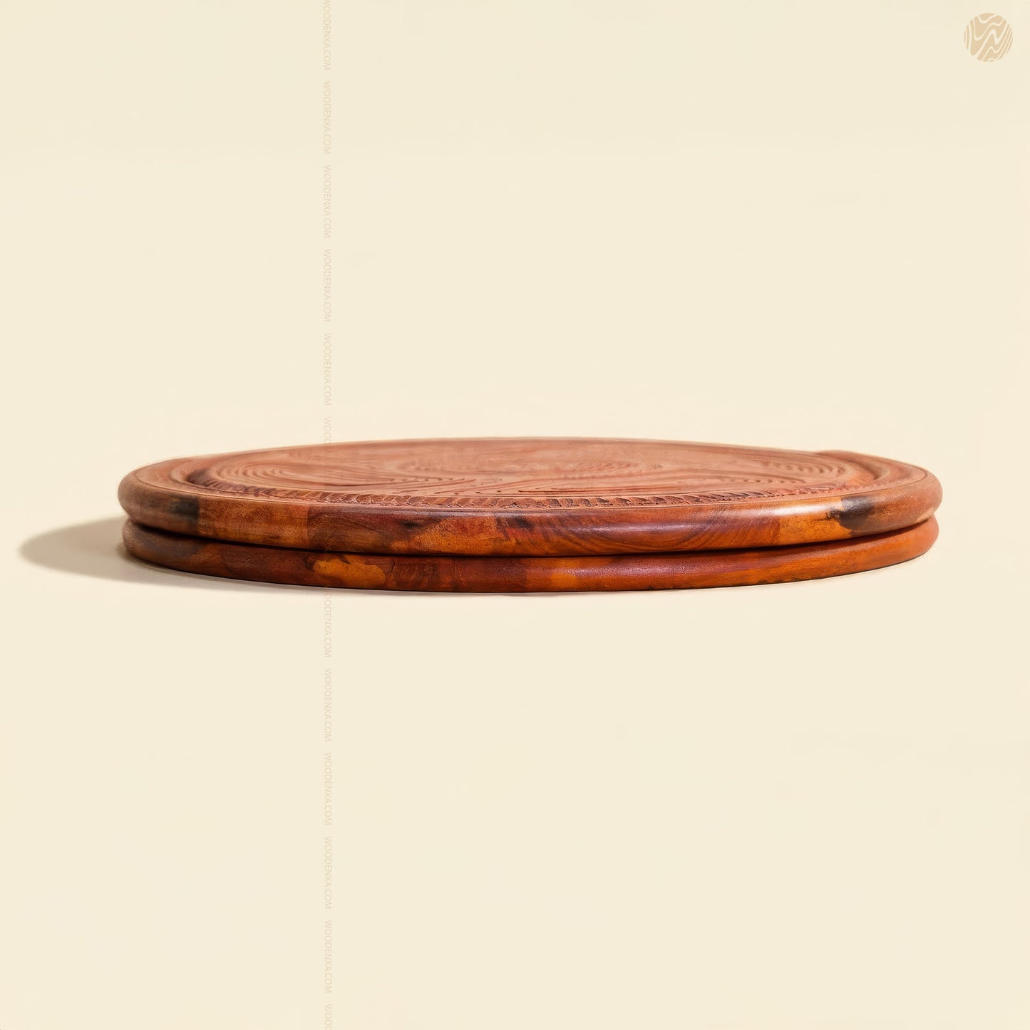 Wooden Handmade Dry Fruit Basket 5 Portions 12 inch | Spring Design by Woodenxa