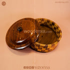 Wooden Hot Pot – Tukri Style with Brass Work | Handmade by Woodenxa