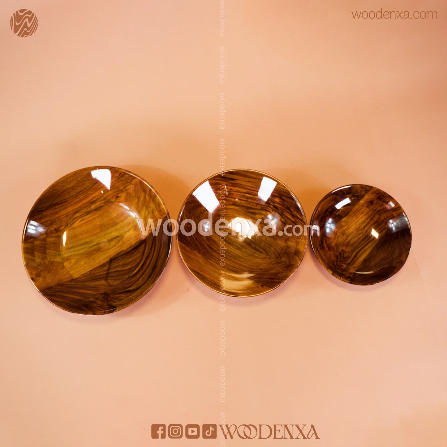 Wooden Kitchen Bowl Set – Pack of 3 Different Sizes | Handmade by Woodenxa