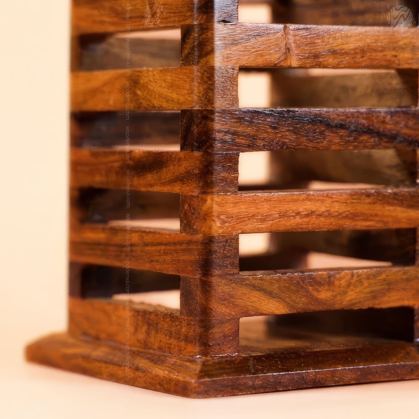 Handmade Solid Rosewood Pen Stand Holder | Wooden Pen & Brush Holder by Woodenxa