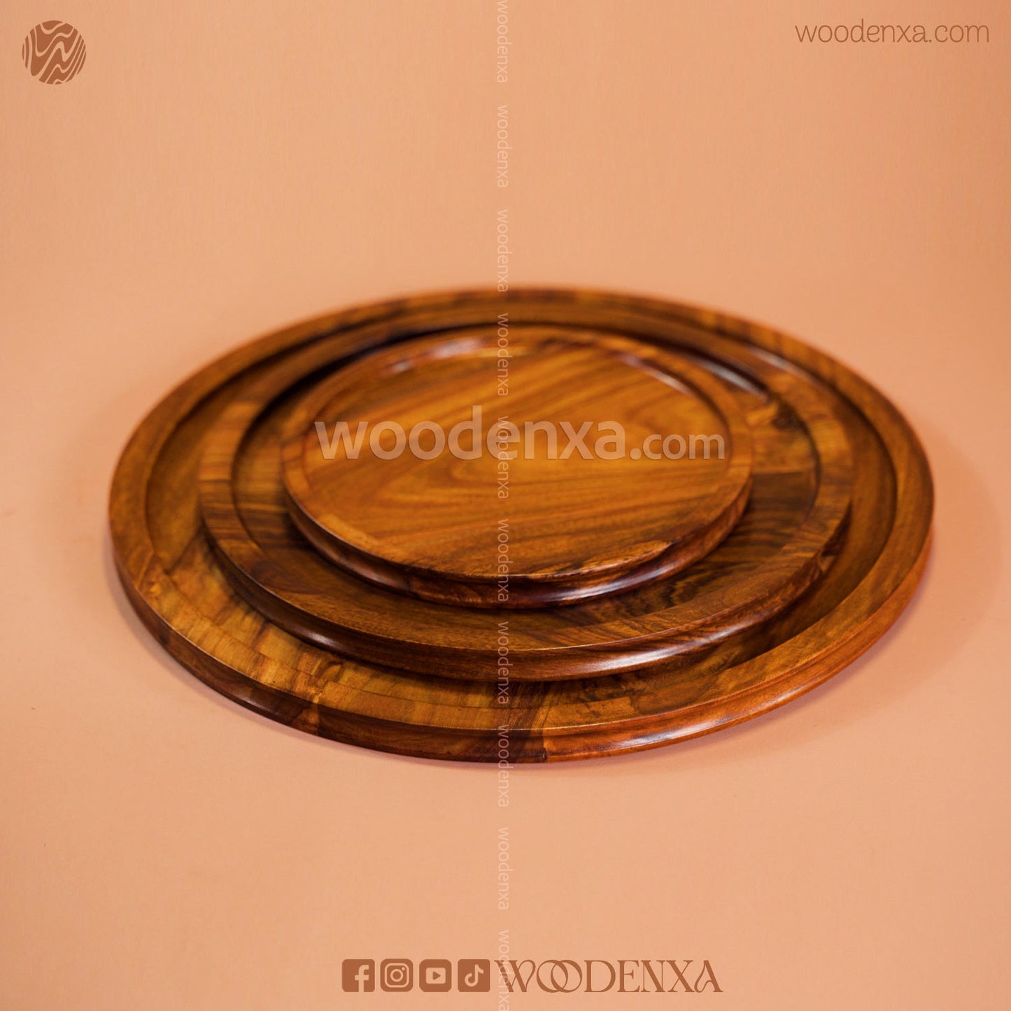Wooden Pizza Pan – Set of 3 | Handmade by Woodenxa