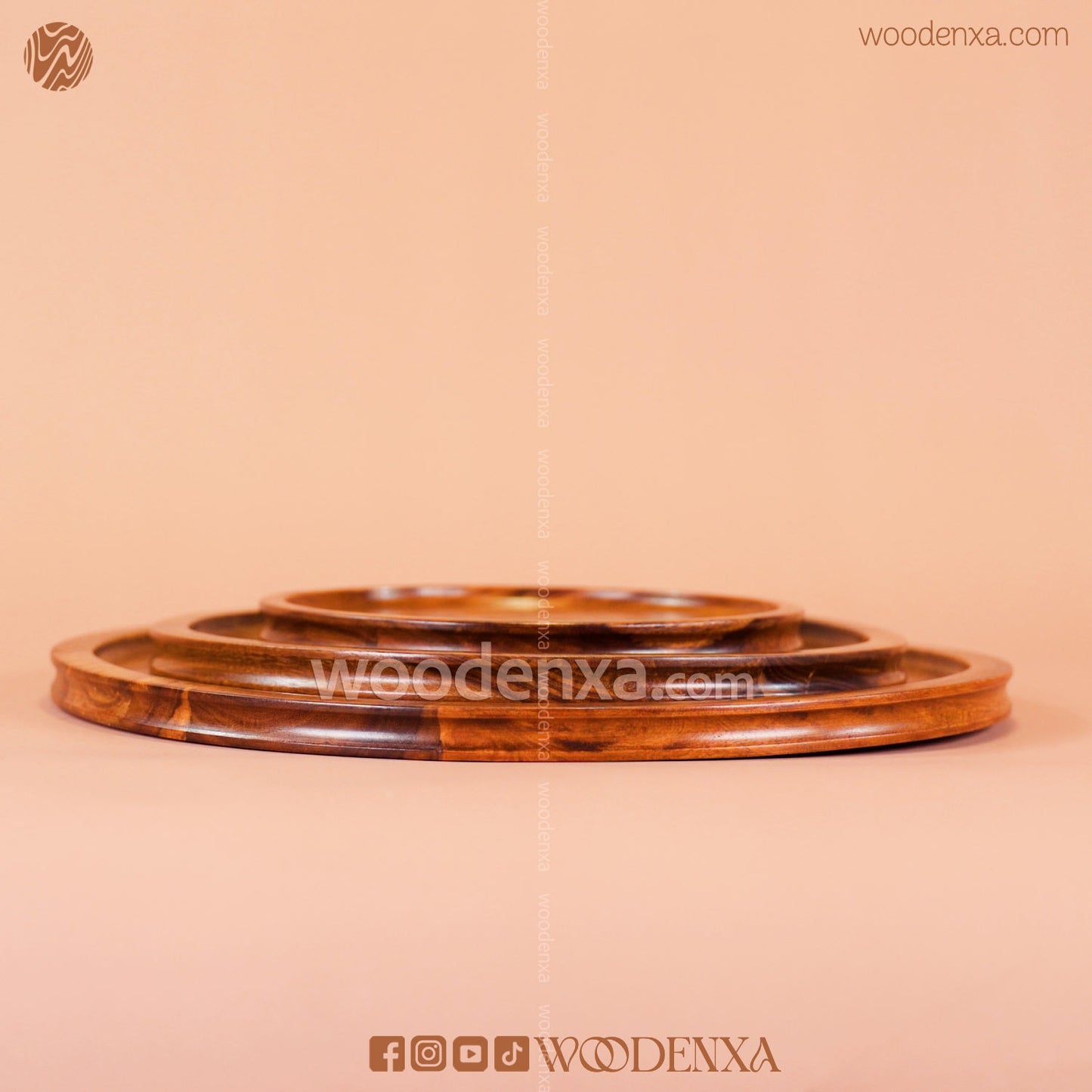 Wooden Pizza Pan – Set of 3 | Handmade by Woodenxa