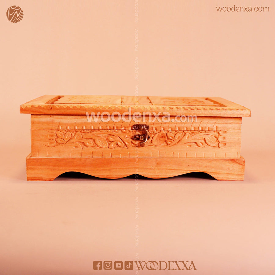 Wooden Quran Box & Rahel 2 in 1 – Neem Wood Handcrafted Carving | Woodenxa