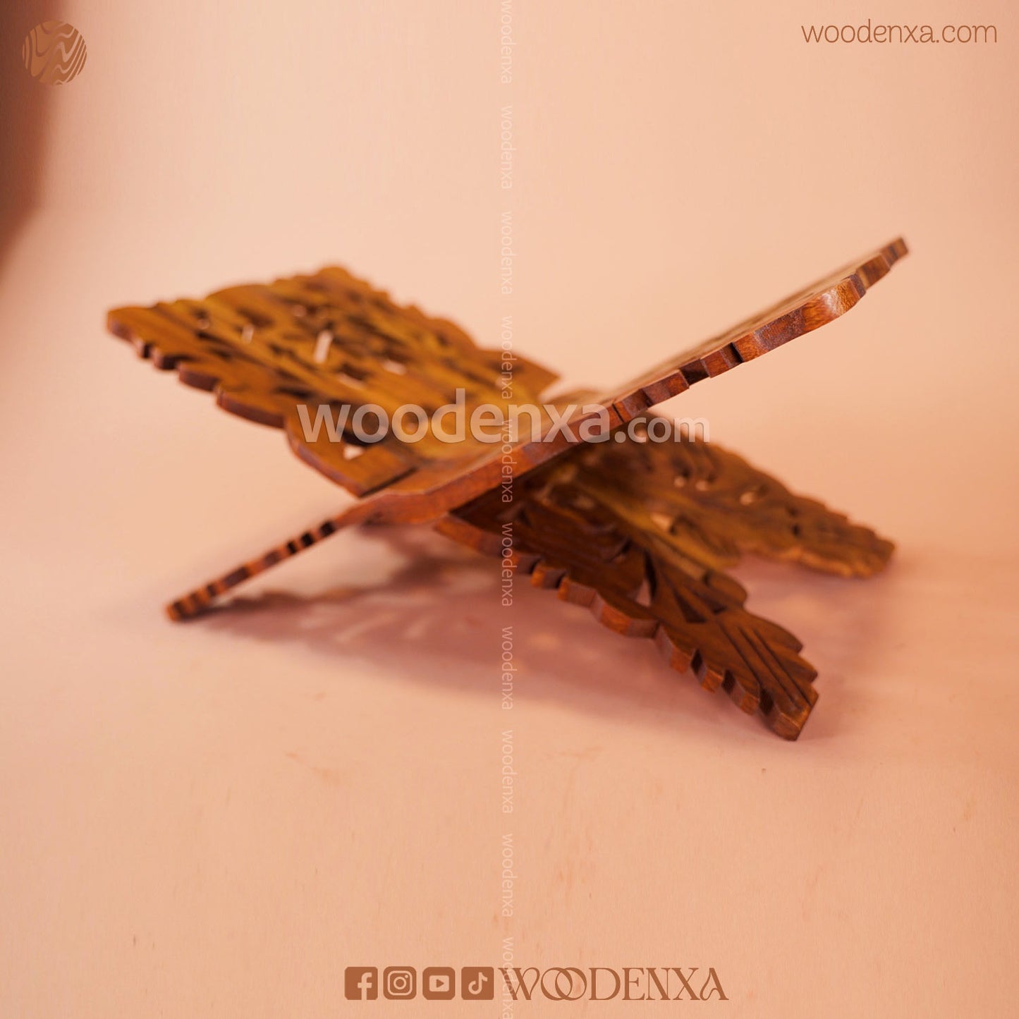 Wooden Rahel Quran Stand – Handcrafted Folding Book Stand by Woodenxa