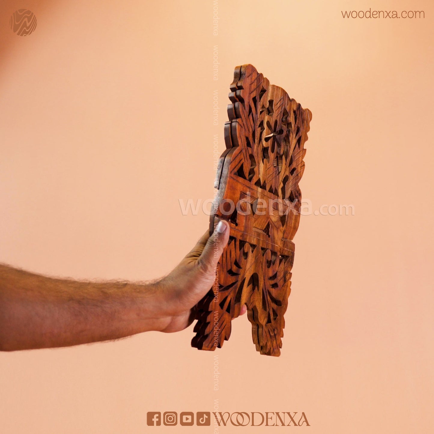 Wooden Rahel Quran Stand – Handcrafted Folding Book Stand by Woodenxa