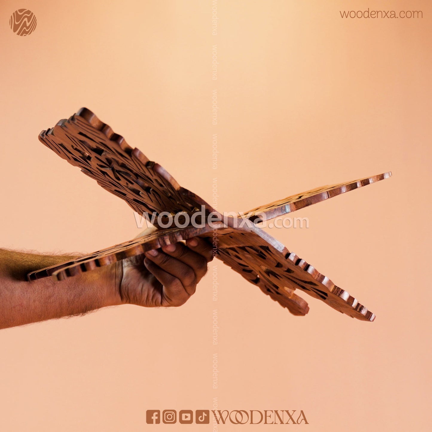 Wooden Rahel Quran Stand – Handcrafted Folding Book Stand by Woodenxa