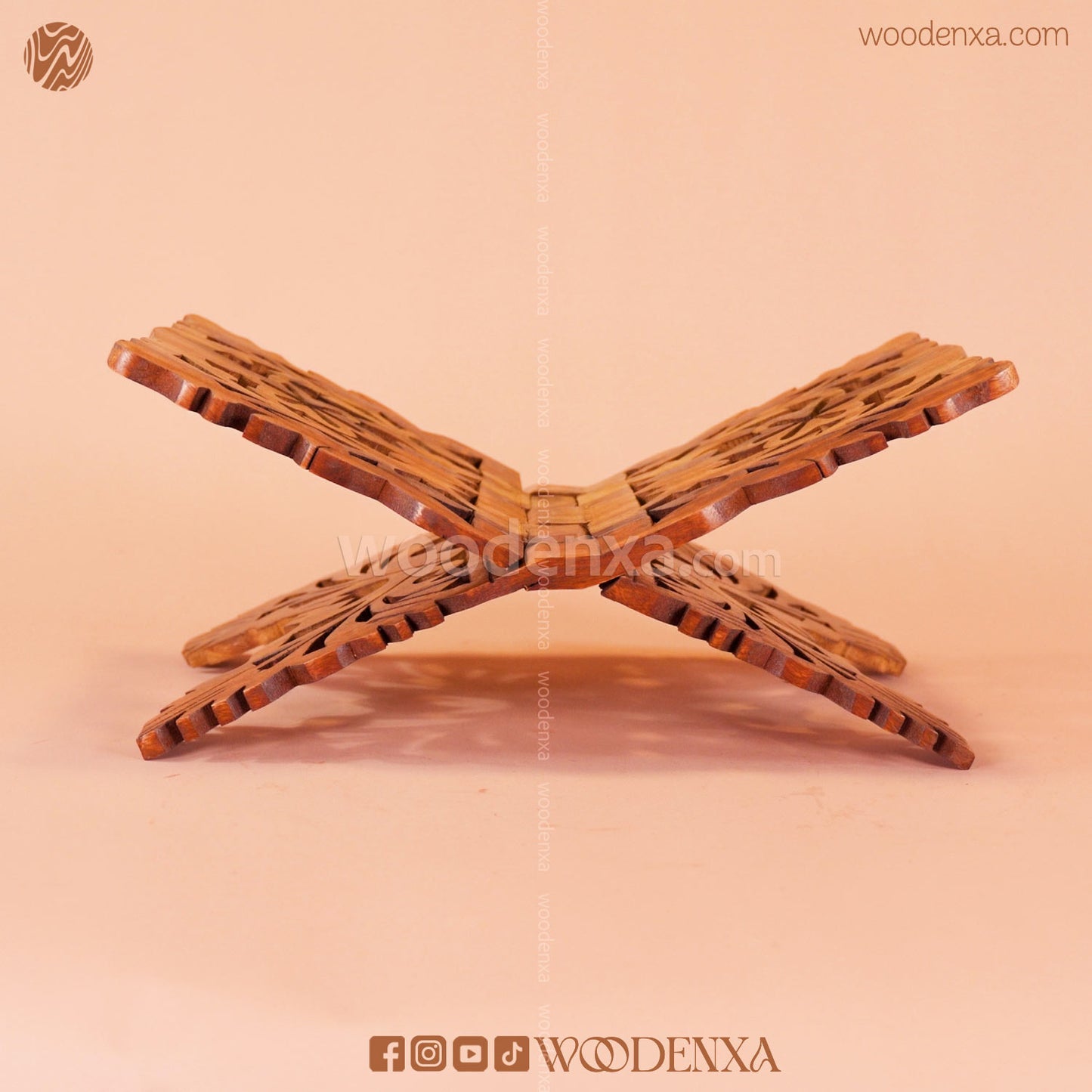 Wooden Rahel Quran Stand – Handcrafted Folding Book Stand by Woodenxa