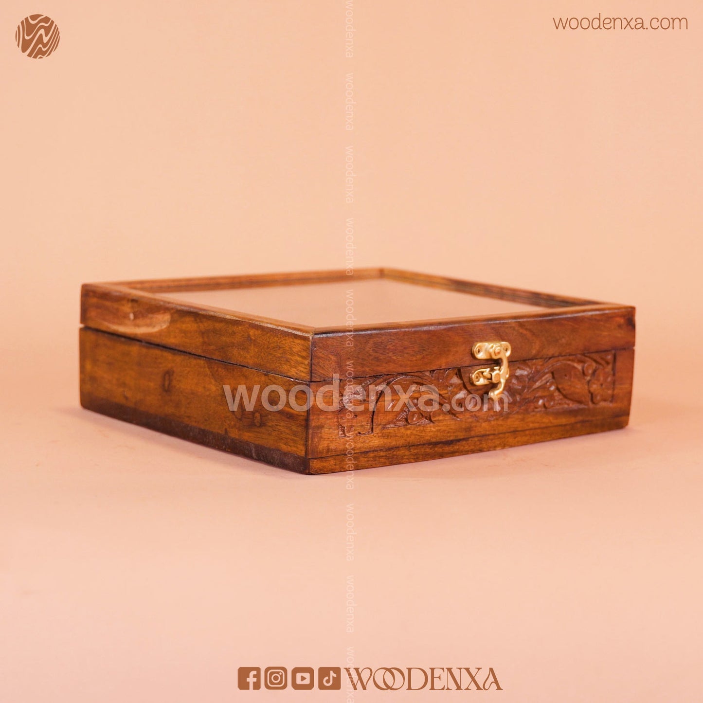 Wooden Spice Box – 9 Compartments | Masala Dabba for Kitchen by Woodenxa