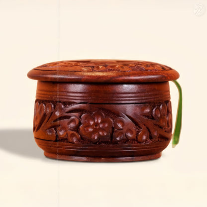 Wooden Handcrafted Tea Mates for 6 Cups – Carving Design | Woodenxa